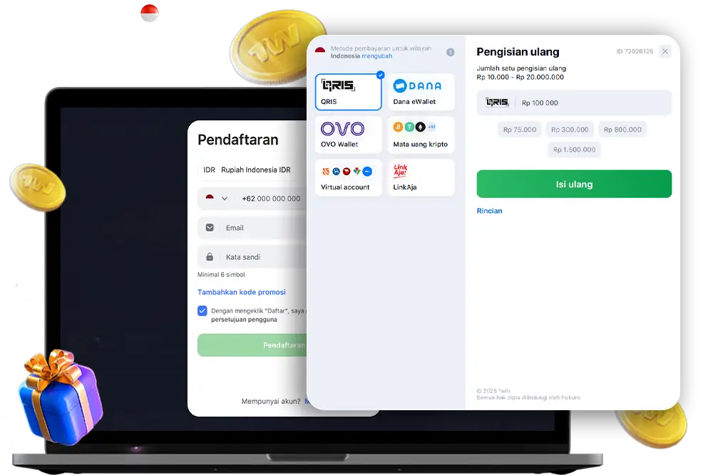 Melakukan setoran pertama adalah proses mendasar untuk mulai bermain dan menerima bonus 1win.