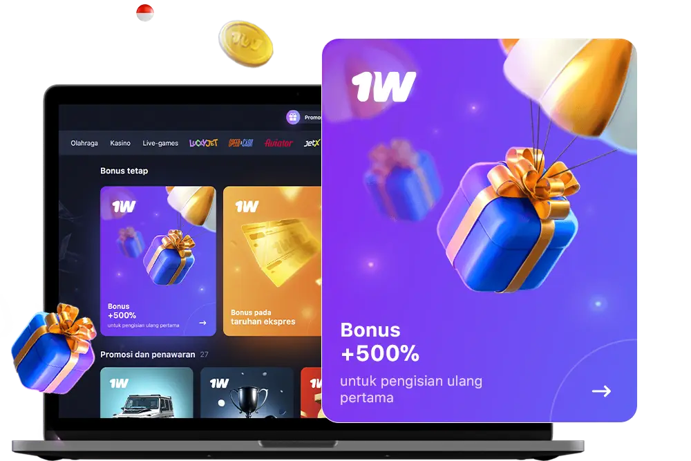 Bonus Selamat Datang untuk meningkatkan deposit awal bagi pemain 1Win dari Indonesia